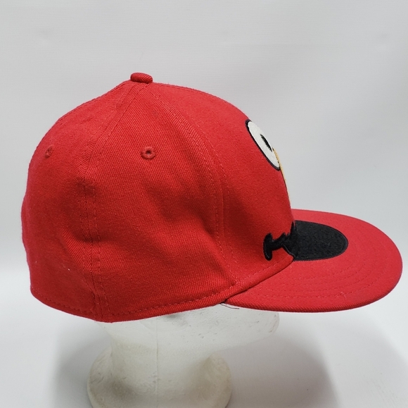 Sesame Street Elmo Fitted Cap Red Black Acrylic Wool Spandex - Picture 4 of 14